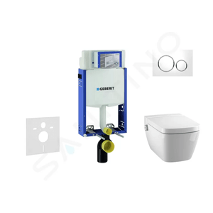 Geberit Kombifix Modul pro závěsné WC s tlačítkem Sigma20, bílá/lesklý chrom + Tece One - sprchovací toaleta a sedátko, Rimless, SoftClose 110.302.00.5 NT4