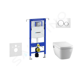 Geberit Duofix Modul pro závěsné WC s tlačítkem Sigma20, bílá/lesklý chrom + Tece One - sprchovací toaleta a sedátko, Rimless, SoftClose 111.355.00.5 NT4