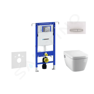 Geberit Duofix Modul pro závěsné WC s tlačítkem Sigma50, alpská bílá + Tece One - sprchovací toaleta a sedátko, Rimless, SoftClose 111.355.00.5 NT8