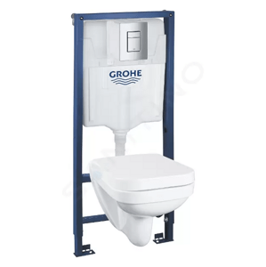 Grohe Solido Sada pro závěsné WC + klozet a sedátko softclose, rimless, tlačítko Even, chrom 39552000