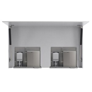 NOFER BASIC zrcadlová skříňka 1200 mm se dvěma automatickými dávkovači mýdla a se dvěmi senzorovými osoušeči rukou