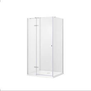 BESCO Čtvercový sprchový kout PIXA 90 x 90 cm, bezrámový, zpevňující vzpěry, levé dveře
