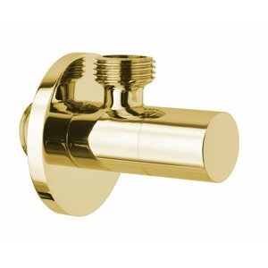 Sapho Rohový ventil s rozetou, kulatý, 1/2"x3/8", zlato