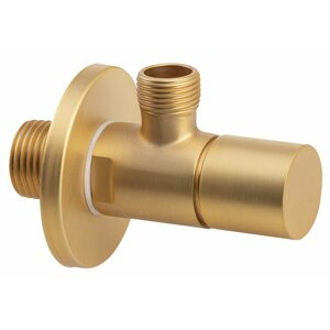 Sapho Rohový ventil s rozetou, kulatý, 1/2"x3/8", zlato mat