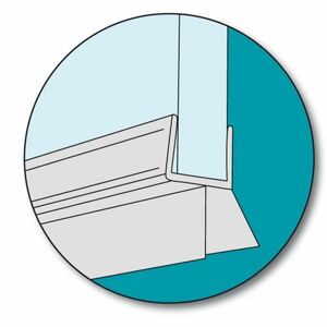 Eco produkty Spodní universální těsnění na sprchové dveře (okapnička), na sklo 6 - 8 mm, délka 1000 mm, výška břitu 12 mm (23010)