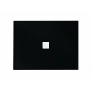 BESCO Obdélníková sprchová vanička Nox černá - 3,5 cm, 110 cm x 90 cm - Černá Krytka Sifonu